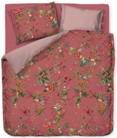 Blomstret sengetøj 140x220 cm - Leaf pink - Rosa sengetøj - Sengesæt i vendbar design - 100% bomuld - Pip Studio